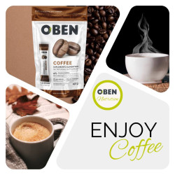 Cafe OBEN. Cafe quema grasas. 30 Sobres individuales Sin azucar añadido.