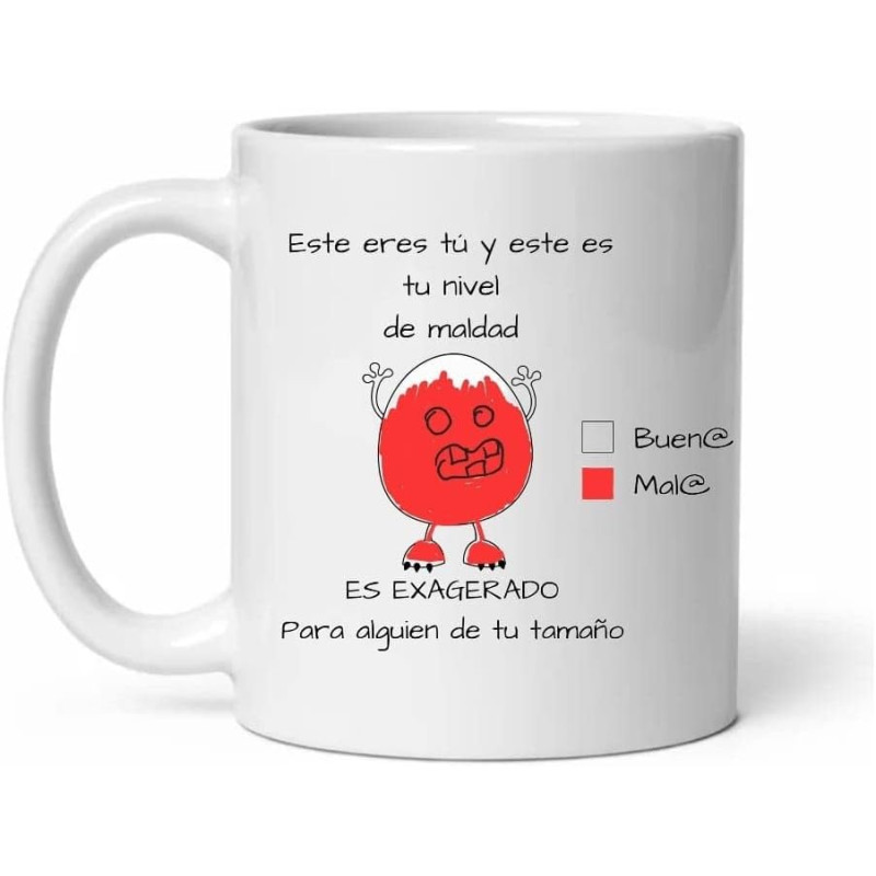 Taza divertida  Nivel de Maldad Bueno y malo