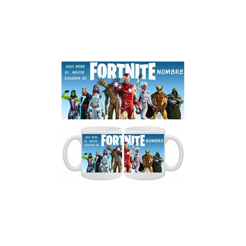 Taza Fornite 2 personalizada con nombre
