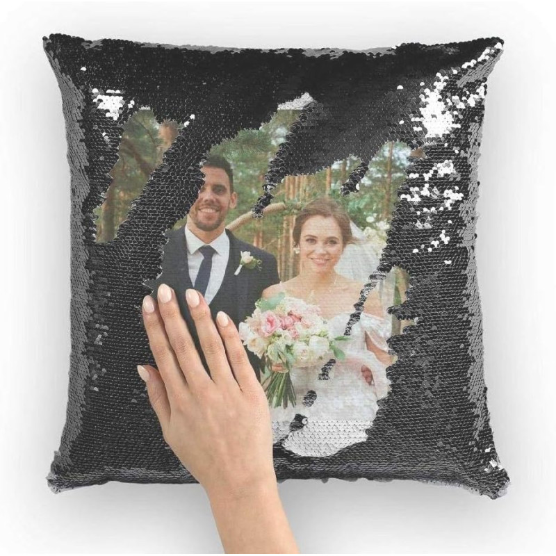 Cojin de Lentejuelas Reversible tamaño 40x40 Personalizado a tu Gusto Original