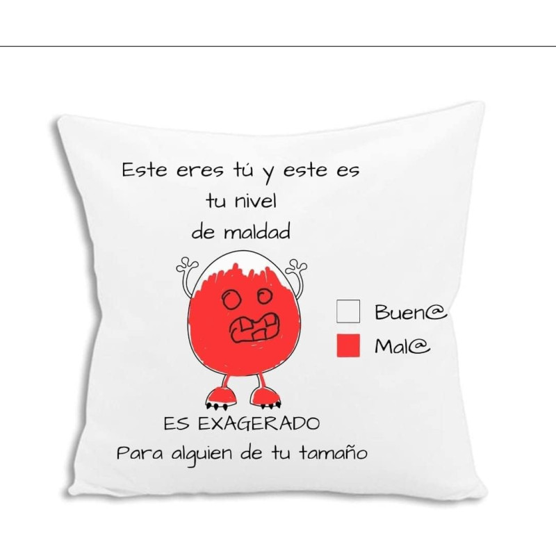Cojín Nivel de Maldad Bueno y Malo