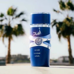 Lattafa Asad Zanzibar Perfume Árabe Unisex - Fragancia Tropical y Fresca de Verano, 100ml