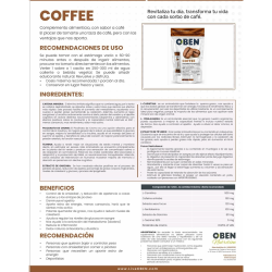 Cafe OBEN. Cafe quema grasas. 6 Sobres individuales Sin azucar añadido. Para 1 semana .