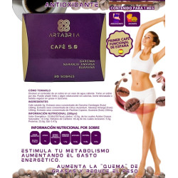 Artabria Café 5.0 . Eliminador de Antojos . Quema Grasas |. Acelerador | 30 Sobres INDIVIDUALES