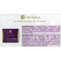 Artabria Café 5.0 . Eliminador de Antojos . Quema Grasas |. Acelerador | 30 Sobres INDIVIDUALES