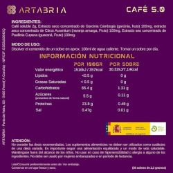 Artabria Café 5.0 . Eliminador de Antojos . Quema Grasas |. Acelerador | 30 Sobres INDIVIDUALES