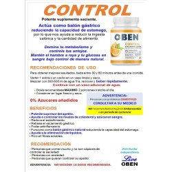 Oben CONTROL 30 stick . Potente suplemento saciante. Funciona como balón gástrico natural