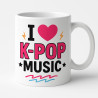 Kpop Taza con texto " I Love K-Pop Music "