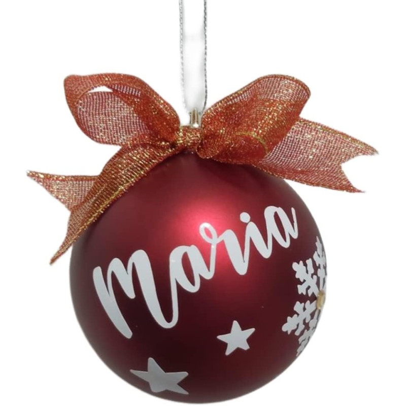 Bola de Navidad. Personalizada con Nombre color Rojo