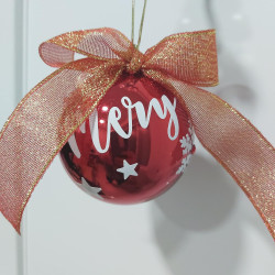 Bola de Navidad. Personalizada con Nombre color Rojo