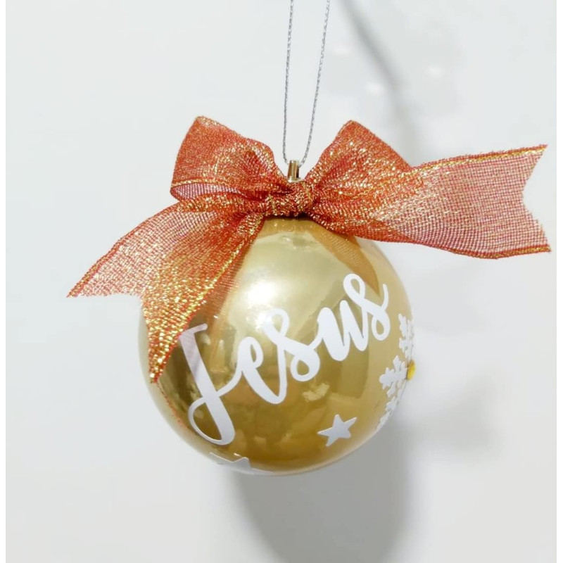 Bola de Navidad. Personalizada con Nombre color Dorado
