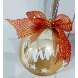 Bola de Navidad. Personalizada con Nombre color Dorado