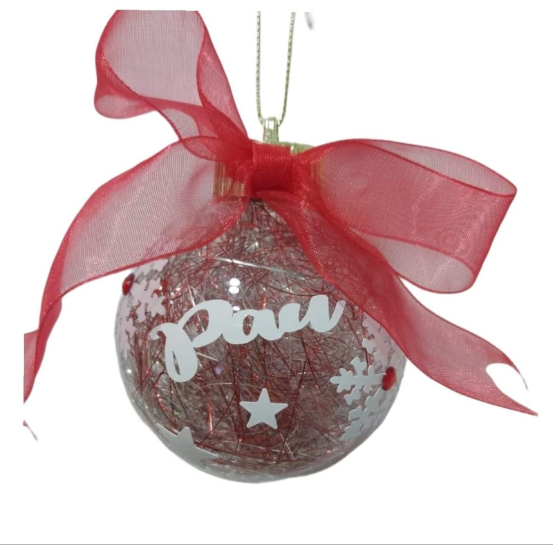 Bola de Navidad. Personalizada con Nombre Bola Transparente