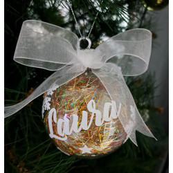 Bola de Navidad. Personalizada con Nombre Bola Transparente