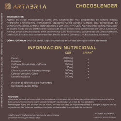 ChocoSlender, Complemento con Cacao, Naranja Amarga, Coco y Centella Asiática, 300gr