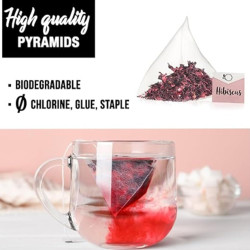 Té de Flor de Jamaica (Hibiscus) 100% Natural 30 Pirámides (Bolsitas) x 1.7g | 51g |