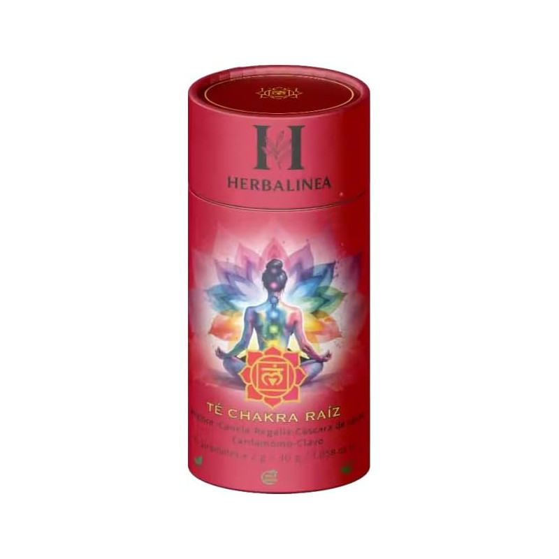 Té Chakra Raíz Premium – Infusión Natural de Canela, Jengibre y Clavo – 15 Pirámides – Energía, Estabilidad y Conexión a Tierra
