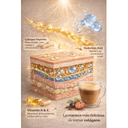 Colágeno Cafe Ayura Capuccino con Acido Hialuronico y Stevia 15 SOBRES x 15gr. Sin gluten, Sin azúcar, Sin lactosa