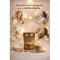 Colágeno Cafe Ayura Capuccino con Acido Hialuronico y Stevia 15 SOBRES x 15gr. Sin gluten, Sin azúcar, Sin lactosa